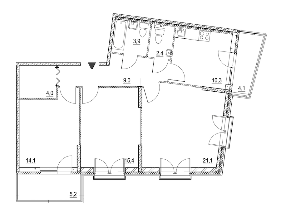 3-комнатная квартира 83 м², 2/8 эт., ЖК «Квартал Che»
